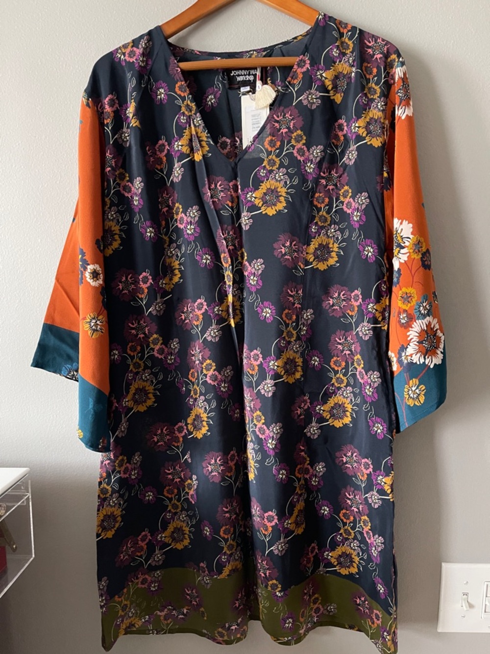 NWT Johnny Was Kimono style silk Dress